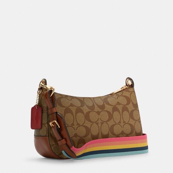 New Coach Jes Baguette In Signature Canvas With Coach Radial Rainbow - Picture 2 of 10